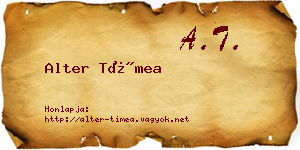 Alter Tímea névjegykártya